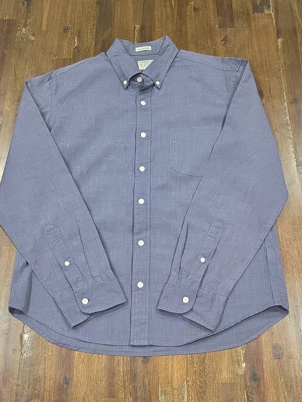 J. Crew Men's Heathered Navy Button-Down Shirt